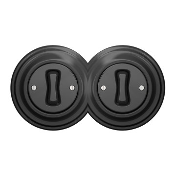 Kliklap - Interrupteur double unipolaire rétro avec cadre n° 1, finition anthracite