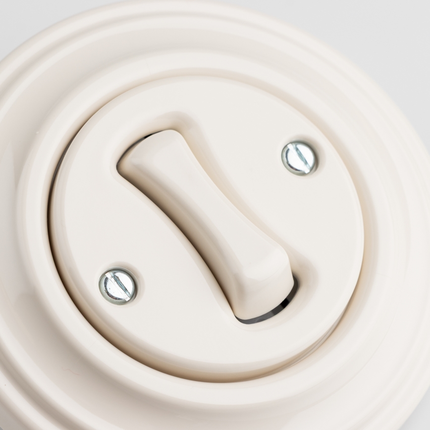 Kliklap - Interrupteur rétro pour escalier avec cadre n° 6, beige
