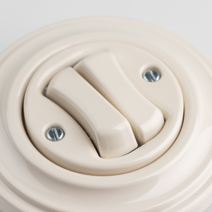 Kliklap - Interrupteur série rétro avec cadre n° 5 beige