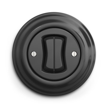 Kliklap - Interrupteur va-et-vient double rétro avec cadre n° 6+6 anthracite