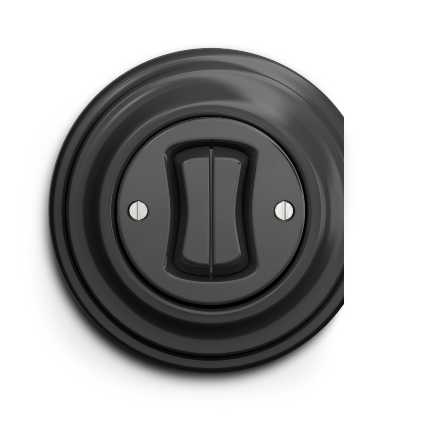 Kliklap - Interrupteur vintage à double bouton-poussoir anthracite