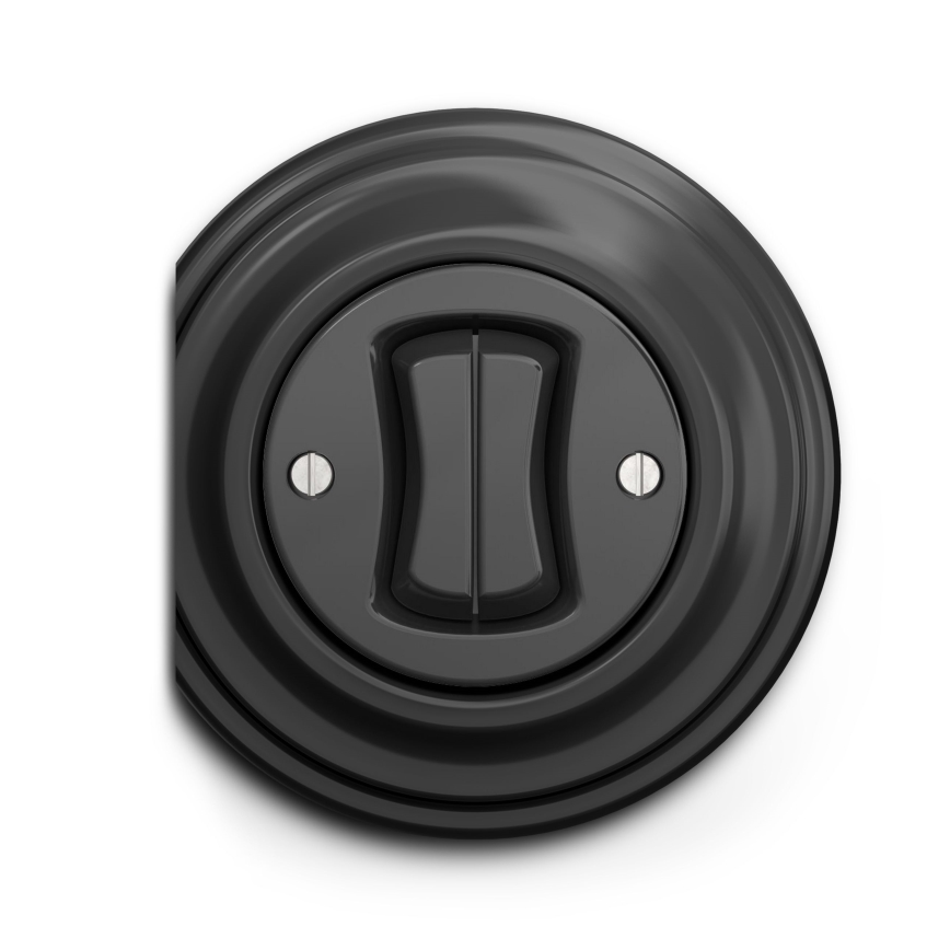 Kliklap - Interrupteur vintage à double bouton-poussoir anthracite