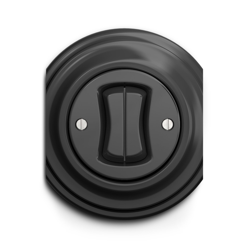 Kliklap - Interrupteur vintage à double bouton-poussoir anthracite