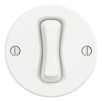 Kliklap - Interruttore a croce in stile retrò senza cornice n. 7, bianco