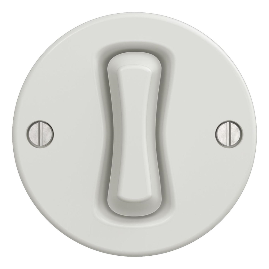 Kliklap - Interruttore a croce vintage no 7 bianco