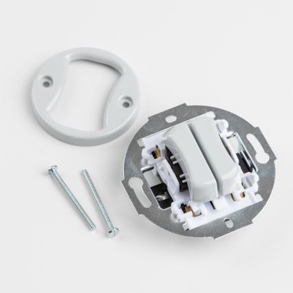 Kliklap - Interruttore doppio per scale in stile retrò con cornice n. 6+6, grigio