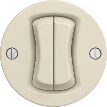 Kliklap - Interruttore doppio per scale stile retrò senza cornice n. 6+6 beige