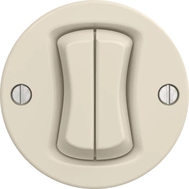 Kliklap - Interruttore doppio per scale stile retrò senza cornice n. 6+6 beige