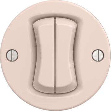 Kliklap - Interruttore doppio per scale stile retrò senza cornice n. 6+6 rosa antico