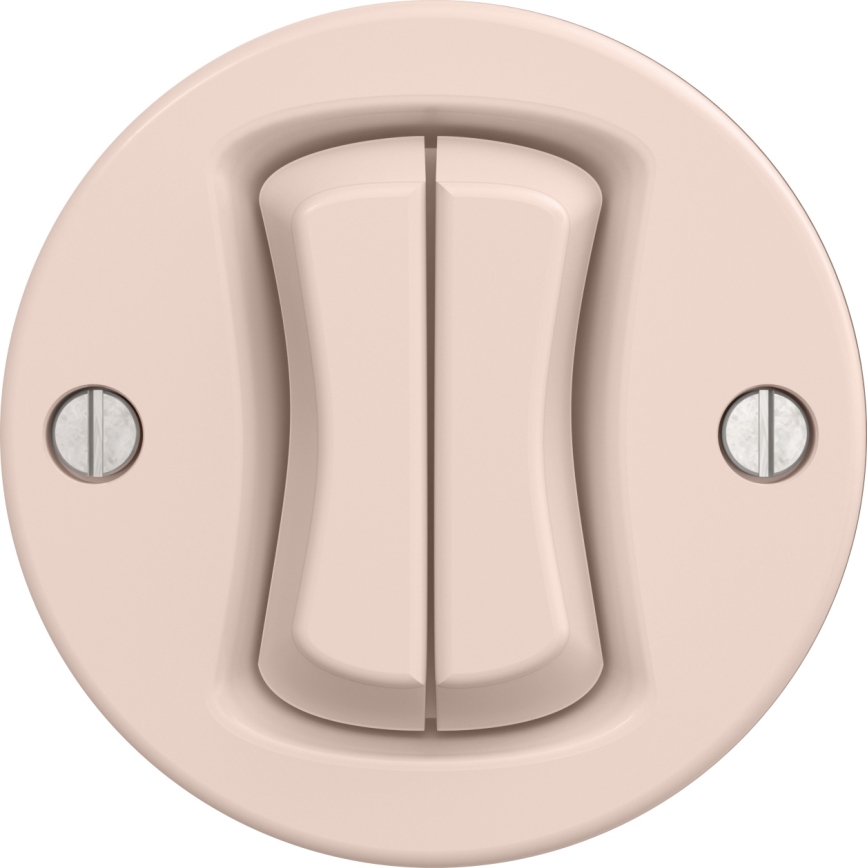 Kliklap - Interruttore doppio per scale stile retrò senza cornice n. 6+6 rosa antico