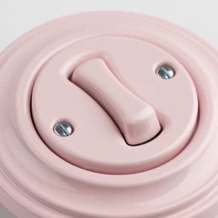 Kliklap - Interruttore intermedio retrò con cornice n. 7, rosa antico