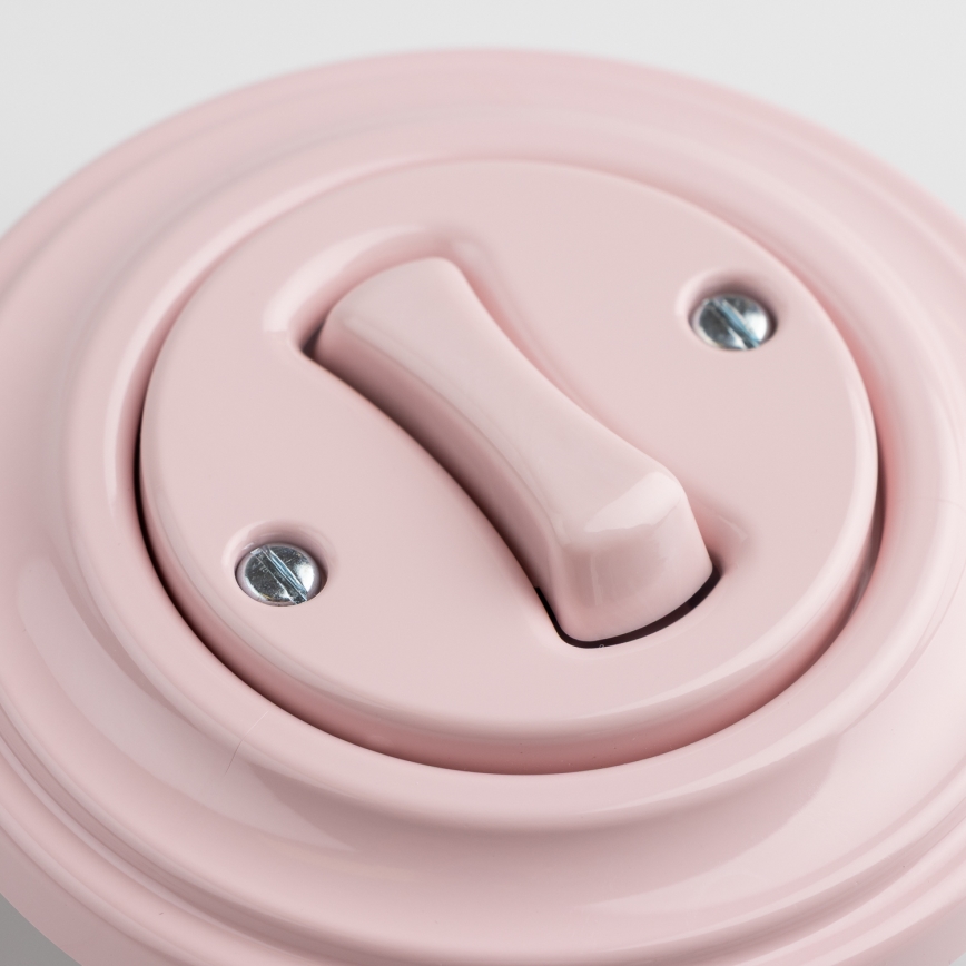 Kliklap - Interruttore intermedio retrò con cornice n. 7, rosa antico