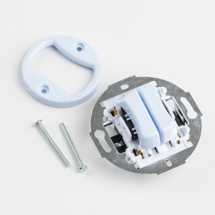 Kliklap - Interruttore multiplo retrò con cornice n. 5, blu