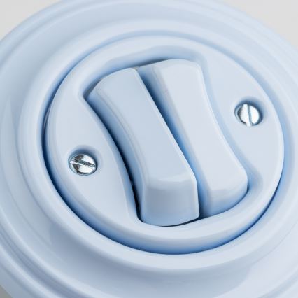 Kliklap - Interruttore multiplo retrò con cornice n. 5, blu