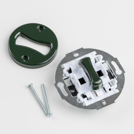 Kliklap - Interruttore unipolare retrò con cornice n. 1, verde