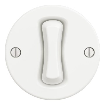 Kliklap - Interruttore unipolare retrò senza cornice n. 1, bianco