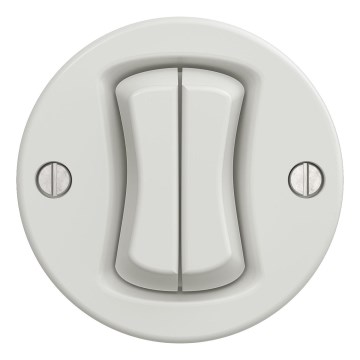 Kliklap - Interruttore vintage a doppia scala no 6+6 bianco