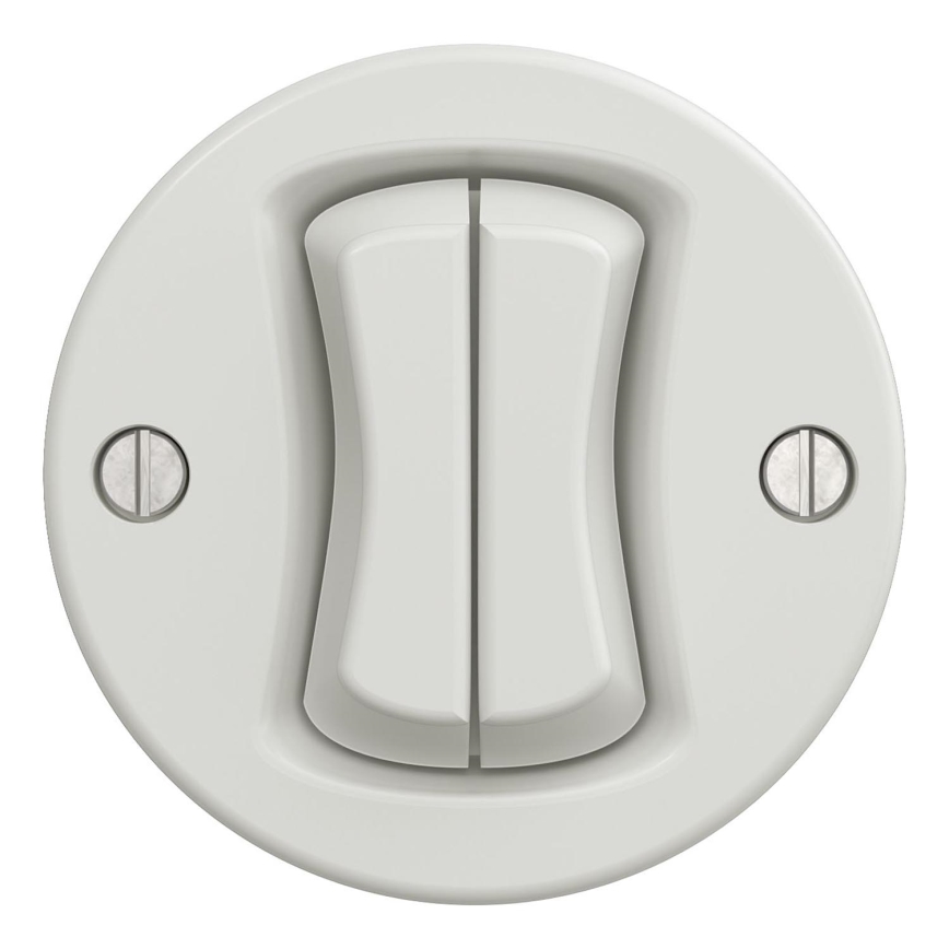 Kliklap - Interruttore vintage a doppia scala no 6+6 bianco