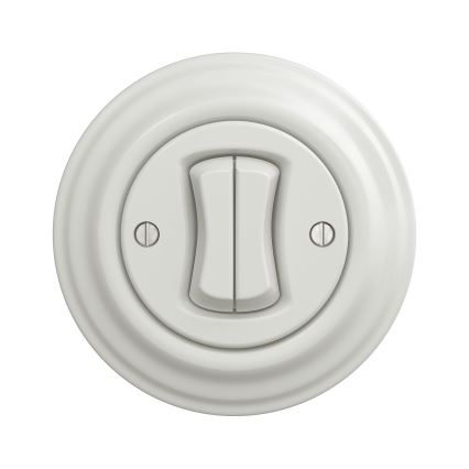 Kliklap - Interruttore vintage a doppia scala no 6+6 bianco