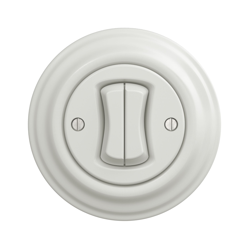 Kliklap - Interruttore vintage a doppia scala no 6+6 bianco