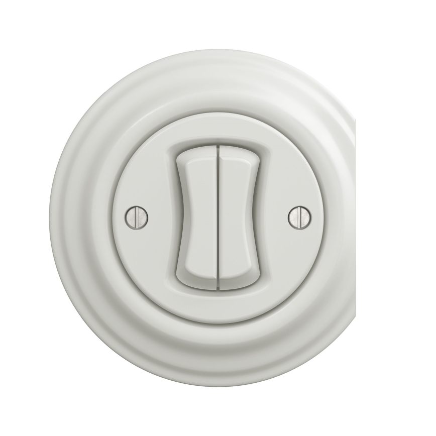 Kliklap - Interruttore vintage a doppia scala no 6+6 bianco