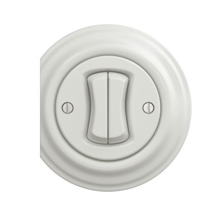 Kliklap - Interruttore vintage a doppia scala no 6+6 bianco