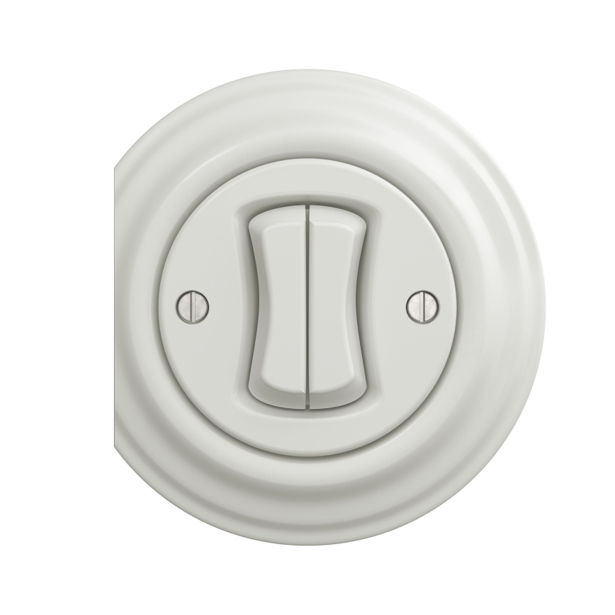 Kliklap - Interruttore vintage a doppia scala no 6+6 bianco