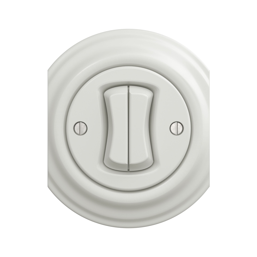 Kliklap - Interruttore vintage a doppia scala no 6+6 bianco