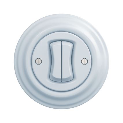 Kliklap - Interruttore vintage a doppia scala no 6+6 blu