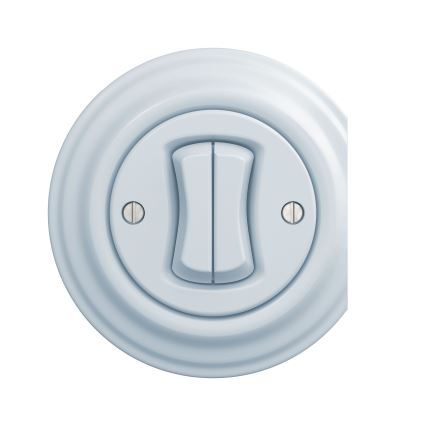Kliklap - Interruttore vintage a doppia scala no 6+6 blu