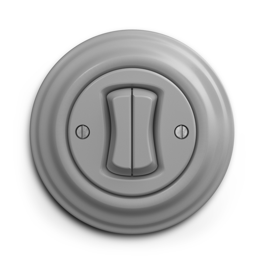 Kliklap - Interruttore vintage a doppia scala no 6+6 grigio