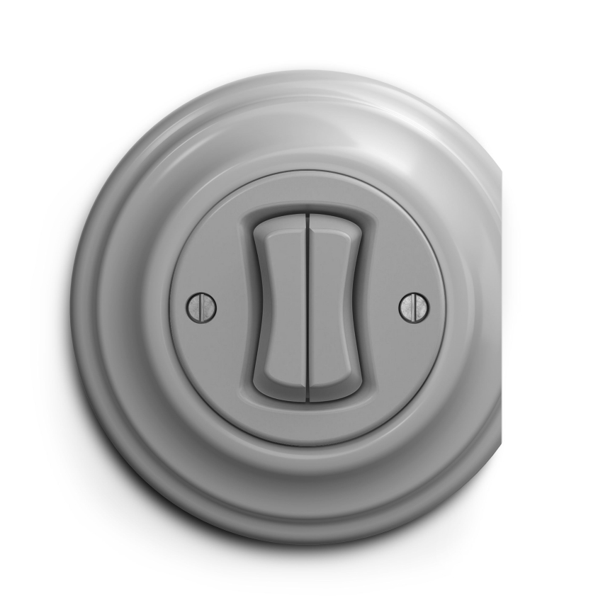 Kliklap - Interruttore vintage a doppia scala no 6+6 grigio