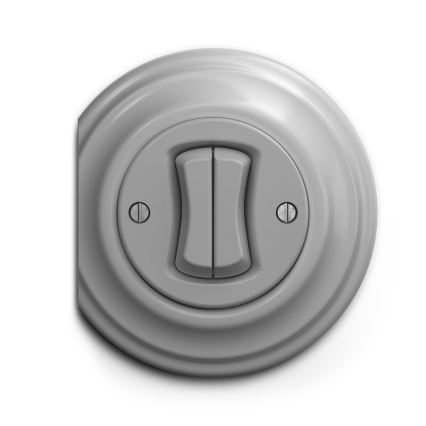 Kliklap - Interruttore vintage a doppia scala no 6+6 grigio