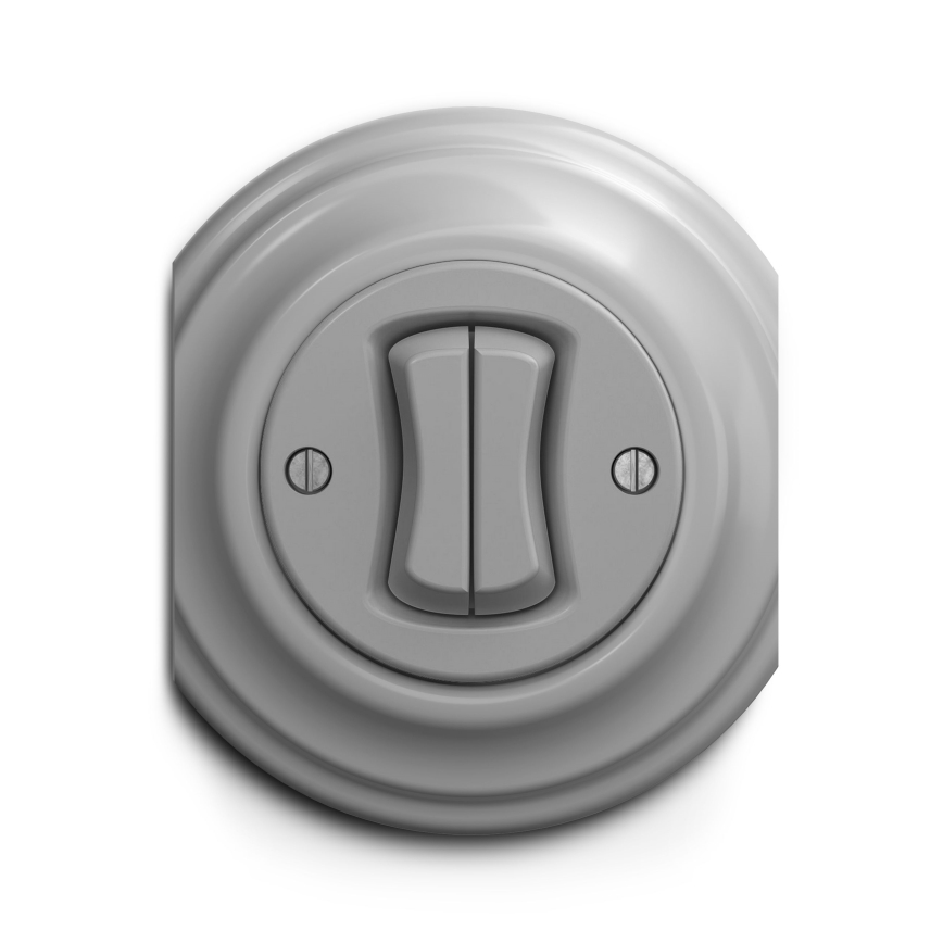 Kliklap - Interruttore vintage a doppia scala no 6+6 grigio