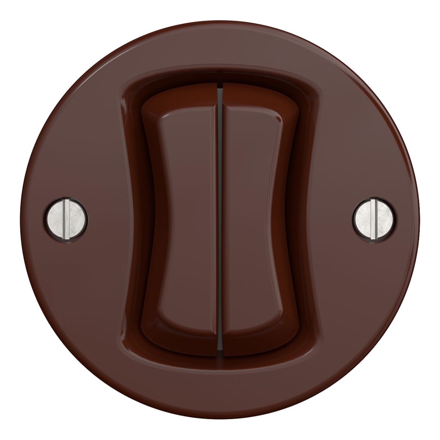 Kliklap - Interruttore vintage a doppia scala no 6+6 marrone