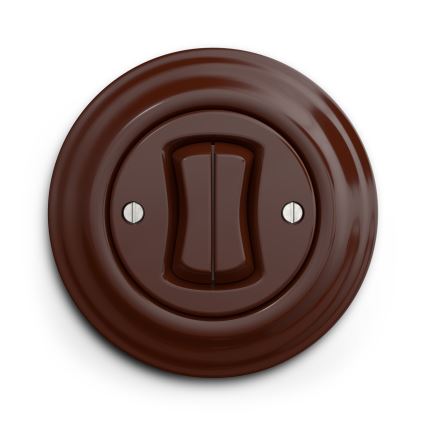 Kliklap - Interruttore vintage a doppia scala no 6+6 marrone