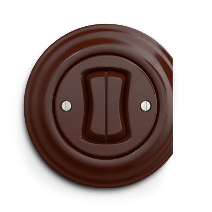 Kliklap - Interruttore vintage a doppia scala no 6+6 marrone