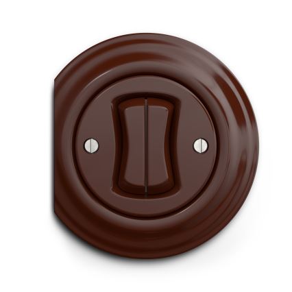 Kliklap - Interruttore vintage a doppia scala no 6+6 marrone