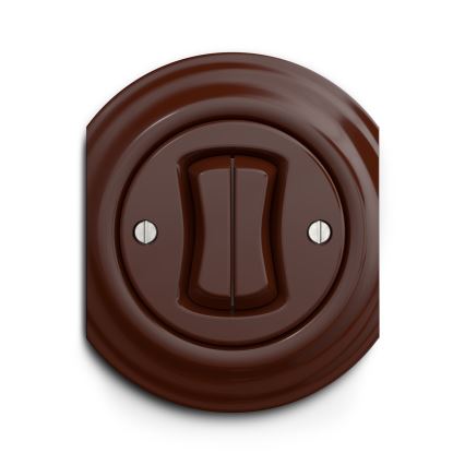 Kliklap - Interruttore vintage a doppia scala no 6+6 marrone