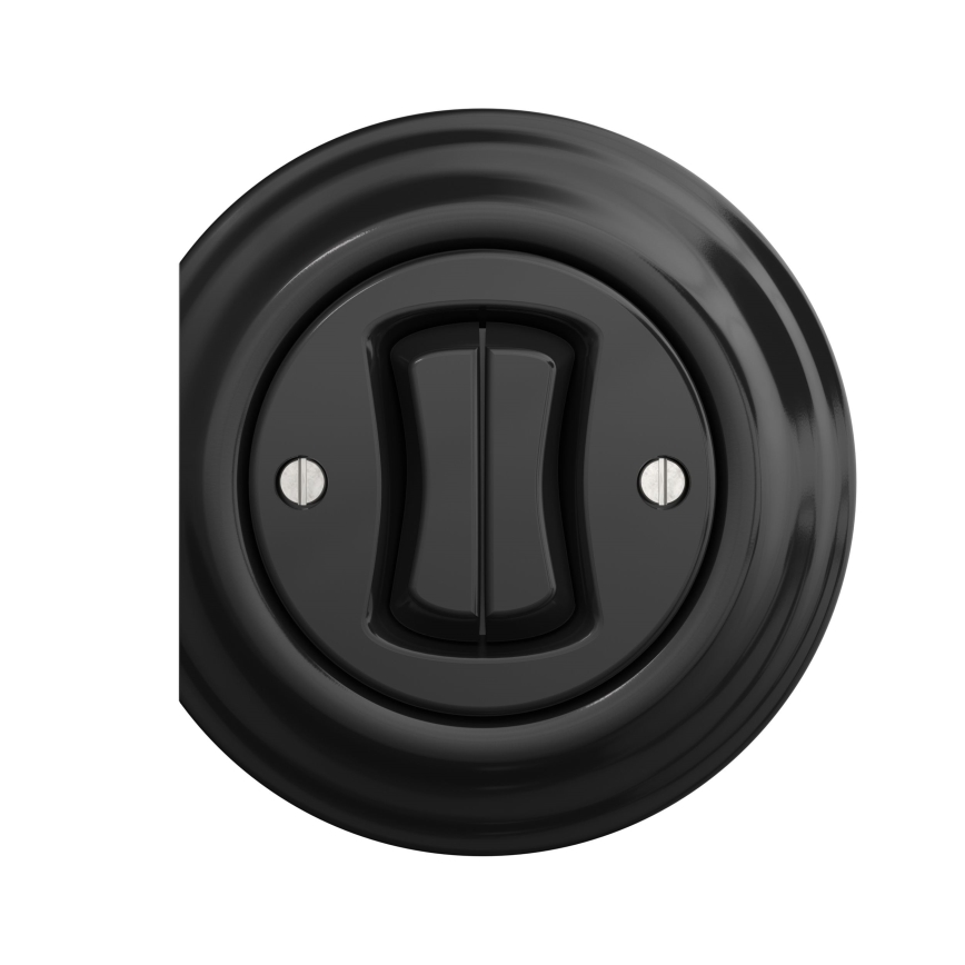 Kliklap - Interruttore vintage a doppia scala no 6+6 nero