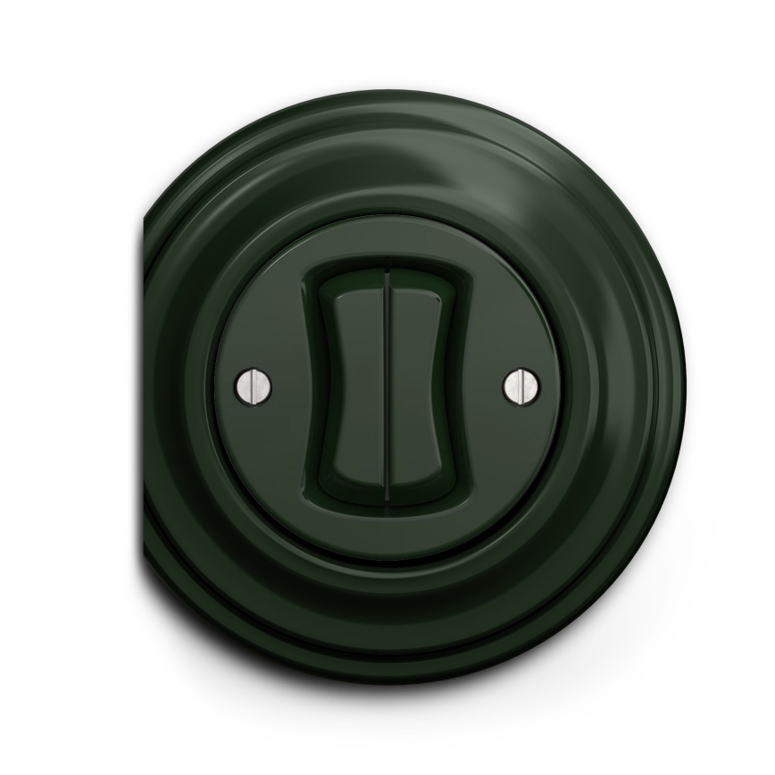 Kliklap - Interruttore vintage a doppia scala no 6+6 verde
