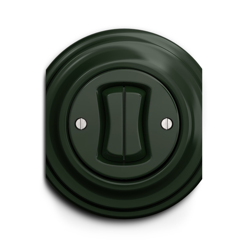 Kliklap - Interruttore vintage a doppia scala no 6+6 verde