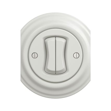 Kliklap - Interruttore vintage a doppio pulsante bianco