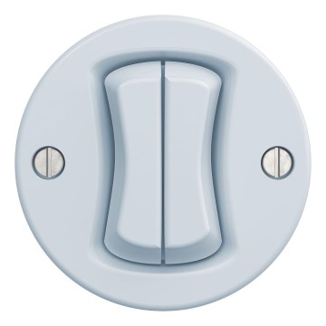 Kliklap - Interruttore vintage a doppio pulsante blu