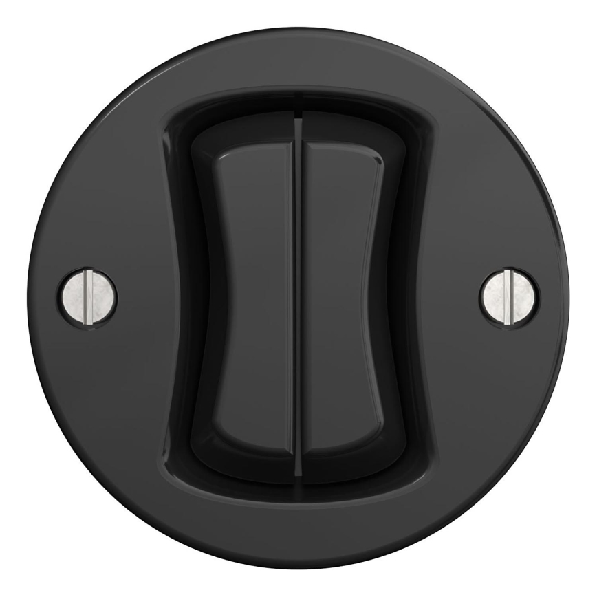 Kliklap - Interruttore vintage a doppio pulsante nero