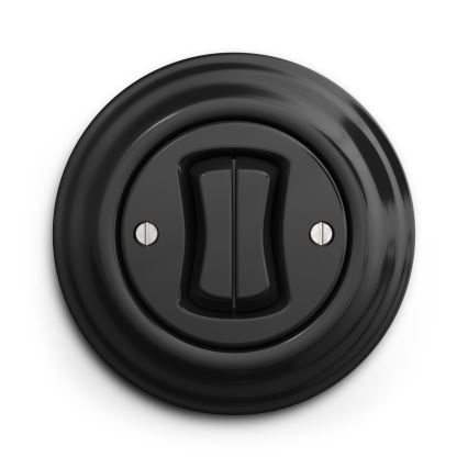 Kliklap - Interruttore vintage a doppio pulsante nero