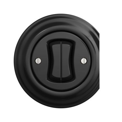 Kliklap - Interruttore vintage a doppio pulsante nero