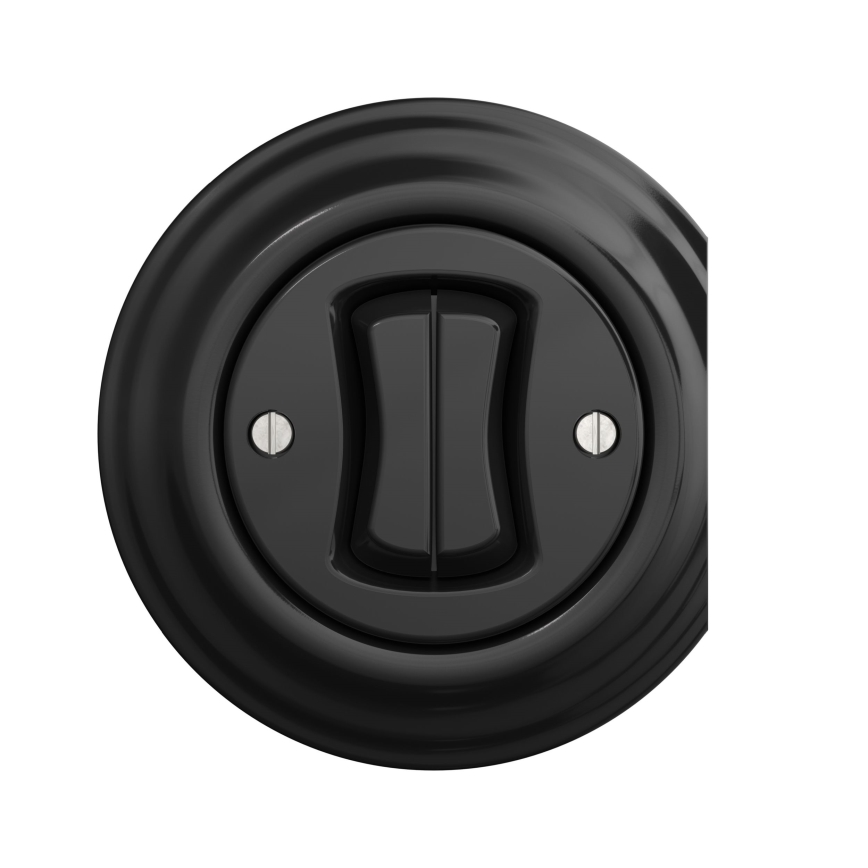 Kliklap - Interruttore vintage a doppio pulsante nero