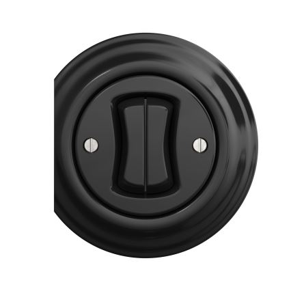 Kliklap - Interruttore vintage a doppio pulsante nero