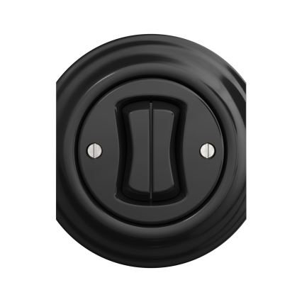 Kliklap - Interruttore vintage a doppio pulsante nero